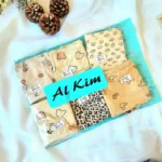 شورت زنانه نخی قواره دار برند ال کیم طرح دار رنگ کرم سایز XL تا 3XL - Image 7
